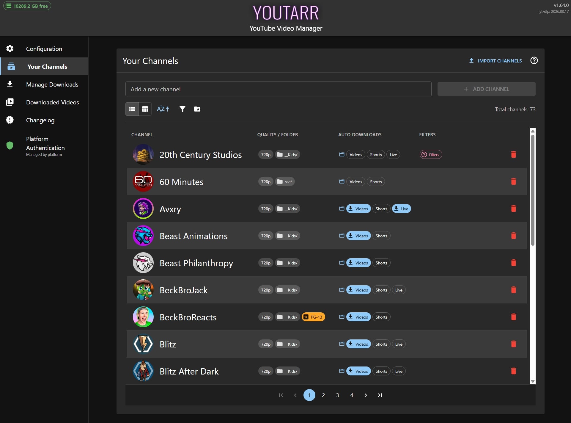 r/selfhosted - Youtarr update - self-hosted YouTube DVR, lots of new stuff since v1.48